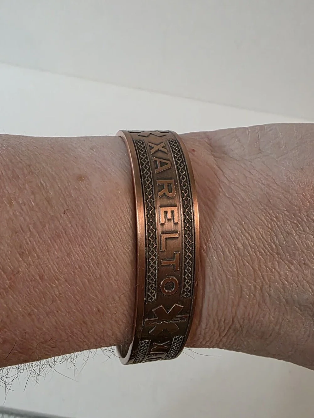 Agneti Xarelto Copper Medical Alert Cuff Bracelet